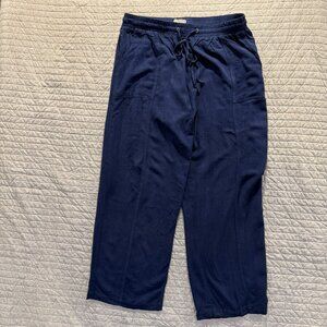 Falls Creek XL Wide Leg Navy Linen Blend Pants